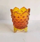 Vintage Fenton Amberina Hobnail Footed Toothpick Match Tealight Candle Holder