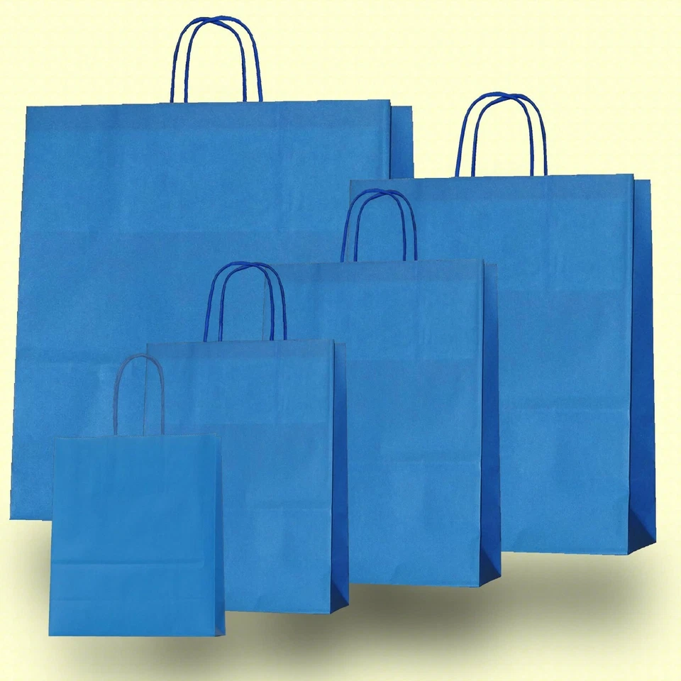 Papiertragetaschen Papiertüten Tüte Kordel Papier Trage-Tasche Papiertasche bunt - Bild 4 von 4