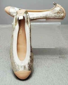 chanel nude ballet flats