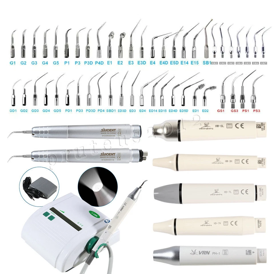 SANDENT Dental LED Ultraschall Scaler/Handstück/Spitzen fit EMS/Woodpecker/DTE/SATELEC