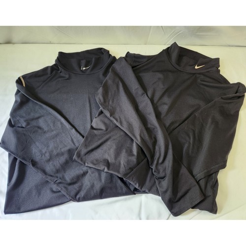 x2 Nike Team Long Sleeve Mock Neck Dri-Fit Athletic Shirts XL - a pair