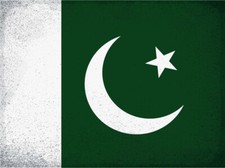 Blechschild 30x40 Pakistan Flagge L&auml;nder National Fahne Asien Vintage Wand Deko