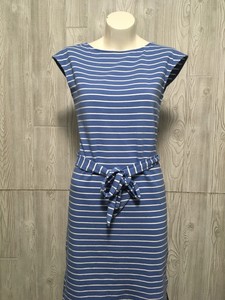 ralph lauren blue and white striped dress