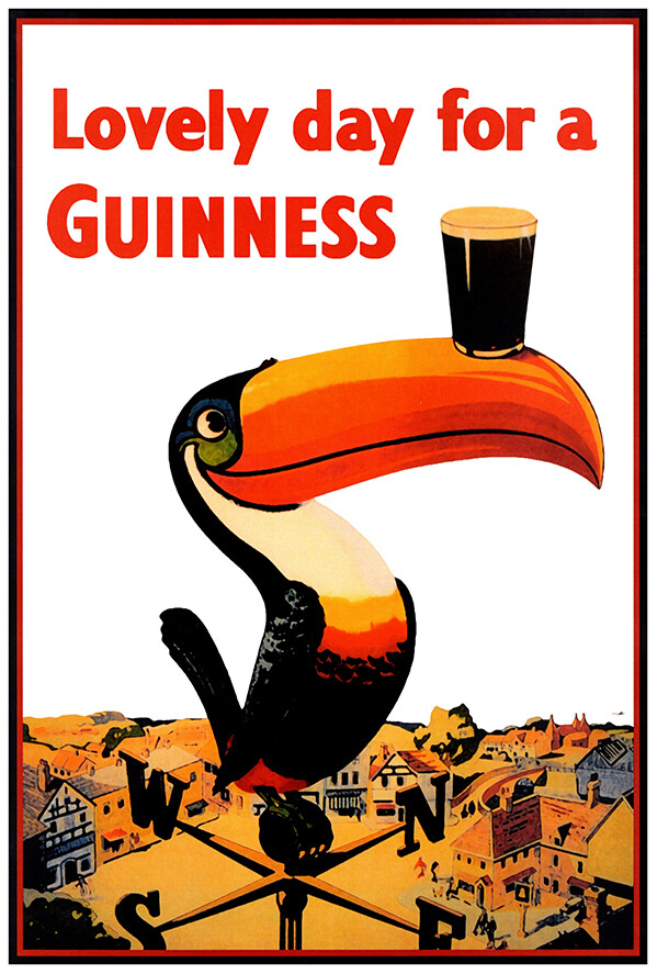 Lovely Day for a Guinness - Toucan - Vintage Advertising Poster