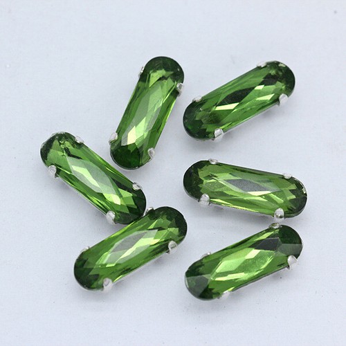 Sew on Oblong Silver Setting Glass Crystal Rhinestone Jewelry Accessories beads - Picture 11 of 31