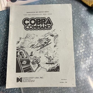 Original 1988 Vintage COBRA COMMAND  DATA EAST arcade Video game manual