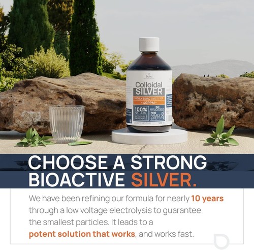 Colloidal Silver 40 PPM 1000 ml - for Humans & Dogs - Highly Active Hydrosol Sil - Picture 2 of 7