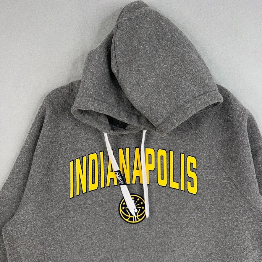 Толстовка с капюшоном мужская Indiana Pacers очень большая серая баскетбольная NBA Indianapolis Sports - Изображение 2 из 4