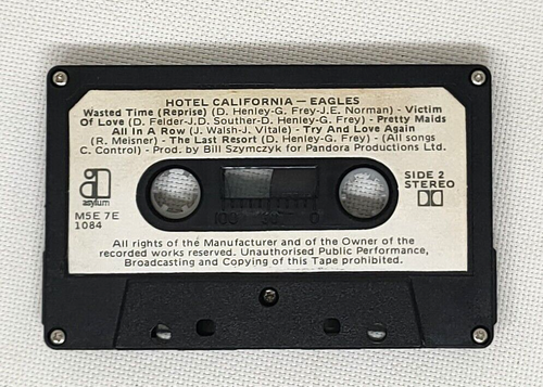 EAGLES Hotel California Cassette M537E-1084 Asylum Paper Label 1976 Tested Aus - Picture 3 of 9