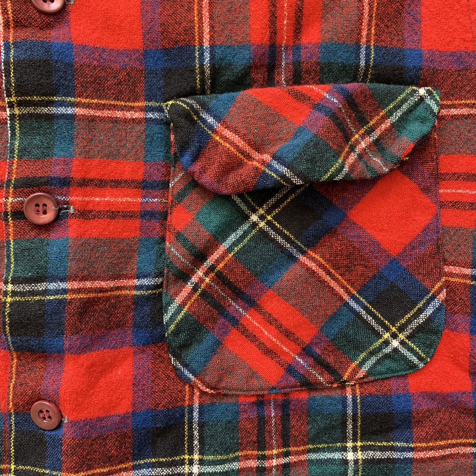 Pendleton Distressed Wool Red Plaid Button Up Shi… - image 2