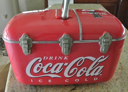 coca cola cooler with cd player
