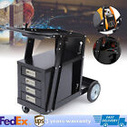 Rolling Welding Cart w/ Tank Storage 4 Drawers for Tig Mig Welder Plasma Cutter