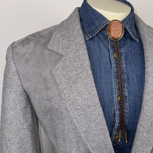 Pioneer Wear Blazer Jacket Wool Suede Western Suit Sport Coat Cowboy VTG Mens 46 - Picture 6 of 18