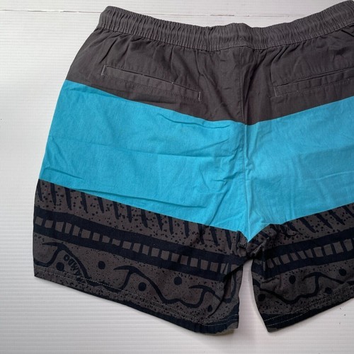 Pantalones Cortos de Playa Mambo Rayas Rayas Para Hombre Talla 36 Cintura Azul Negro Informal Verano - Imagen 11 de 12