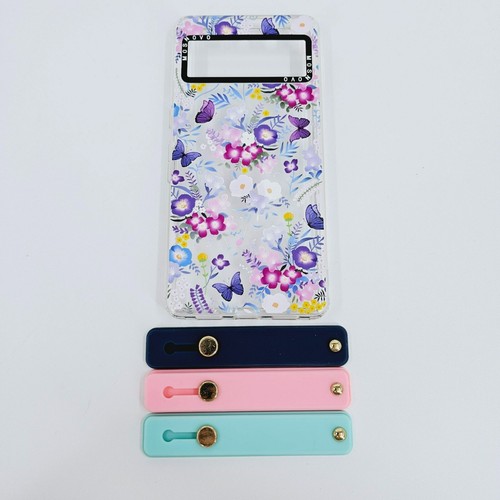 Funda para teléfono Google Pixel 7 Pro transparente púrpura peri flor 3 correas de agarre - Imagen 9 de 9