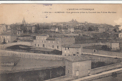 AUBENAS 104bis general view from the convent of the Marist brothers stamped 1916