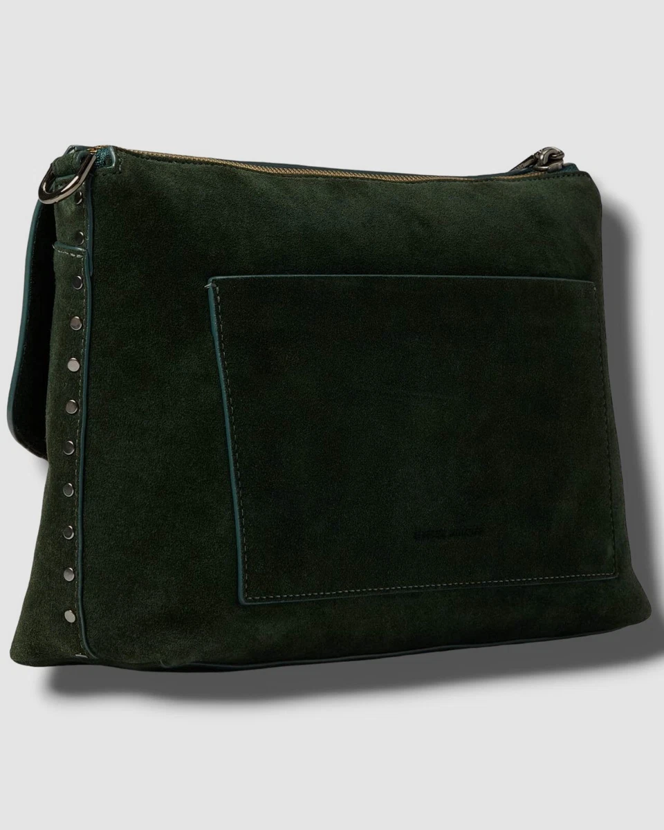 329 Rebecca Minkoff Women s Green Suede Leather Darren Zip