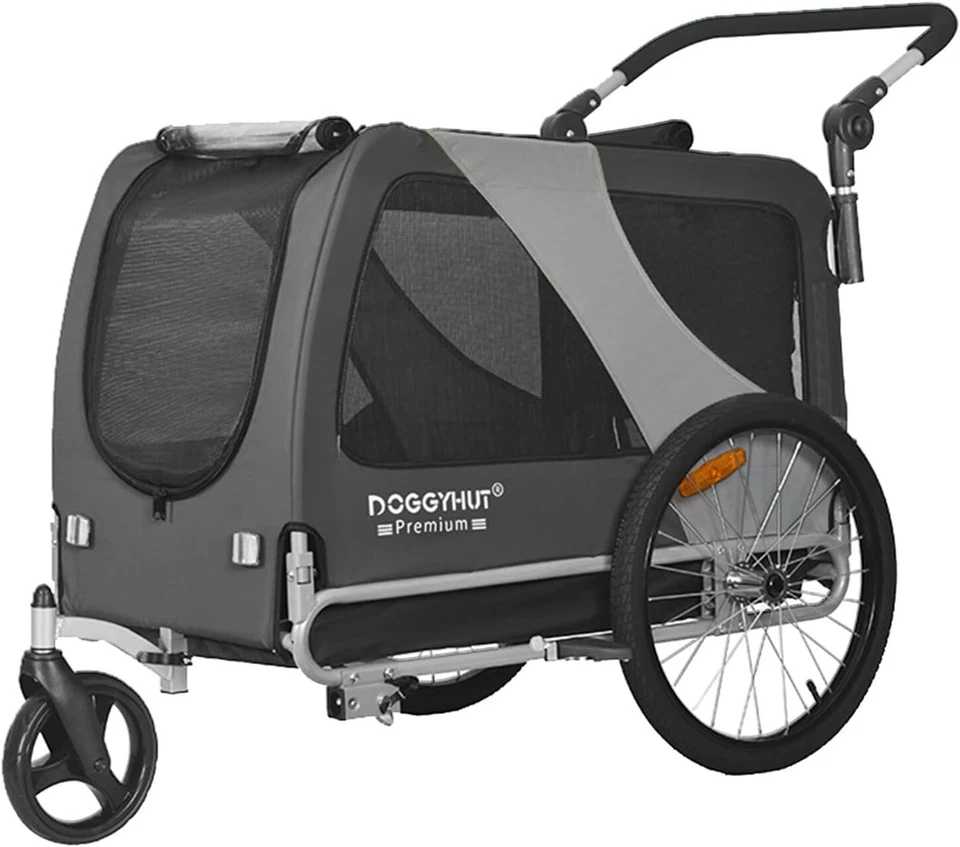 Doggyhut XL Pet Bike Trailer & Stroller for Dogs Up to 45kgs Parking Brakes - Image 2 of 4