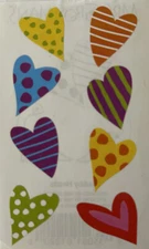 CHUBBY HEART Stickers(8pc)Mrs. Grossman's•Valentines Day•Love •Holiday•Polka-Dot