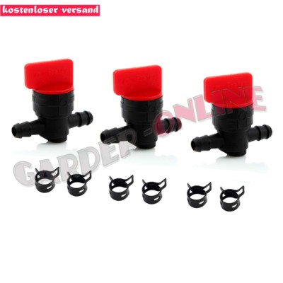 3x Benzinhahn 6mm Rasenmäher Honda Briggs & Stratton Tecumseh Sabo Toro Wolf