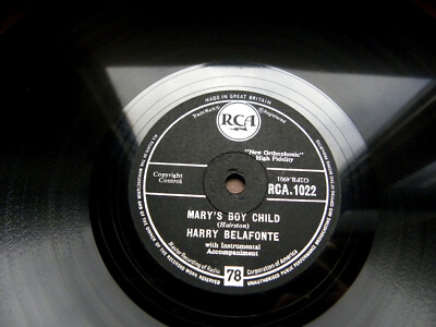 X020/ HARRY BELAFONTE-Mary´s boy child Eden was...ROMANTIC X-MAS-78rpm Schellack