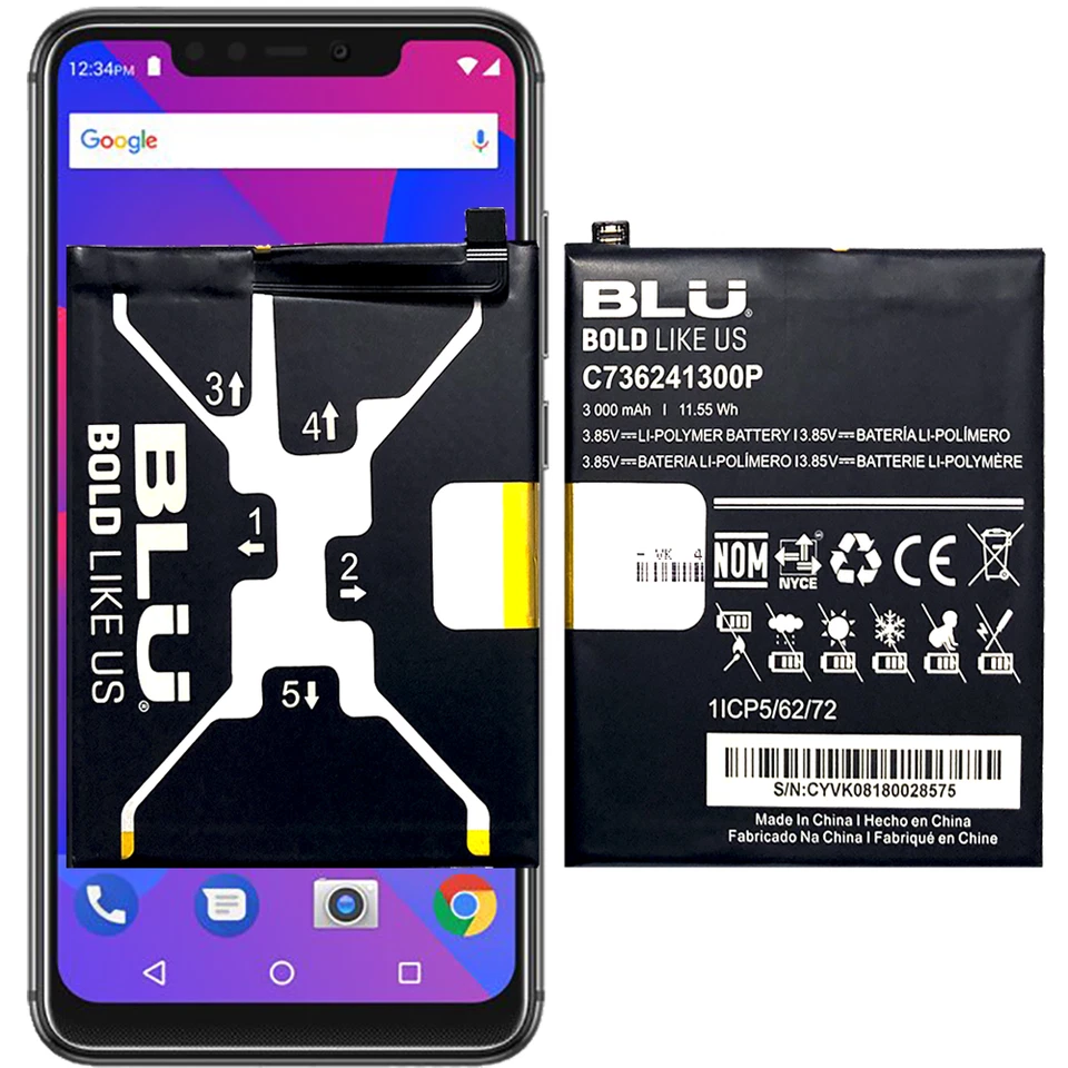 Batería Original OEM BLU vivo XL V0330ww C736241300P 3000mAh 11.55Wh para vivo XL Foto 4 de 4