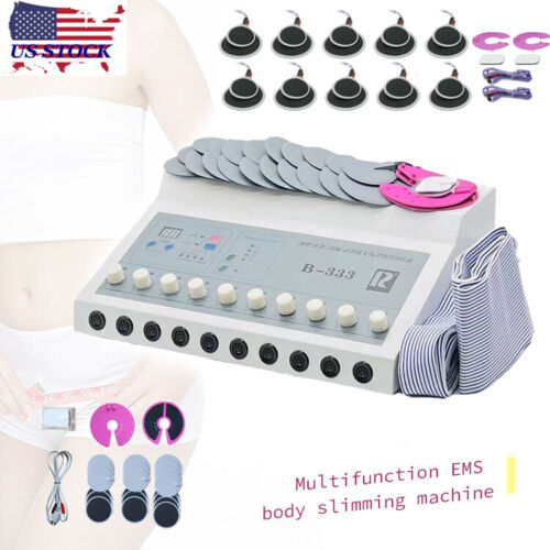 14Pads Electro Muscle Build Stimulator Body Slimming Machine Weight Loss Massage