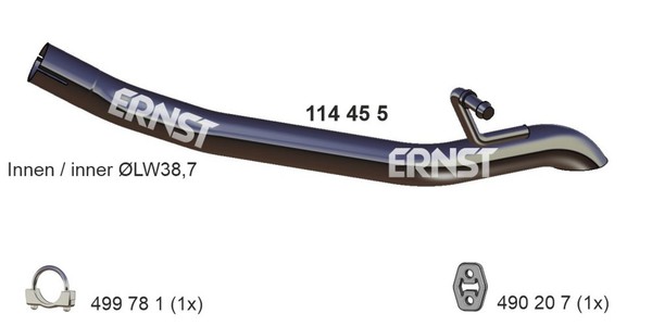 Abgasrohr Ernst 114455 FüR Citigo KF1 Vw Seat Skoda Up 121 122 BL1 BL2 BL3 123-image