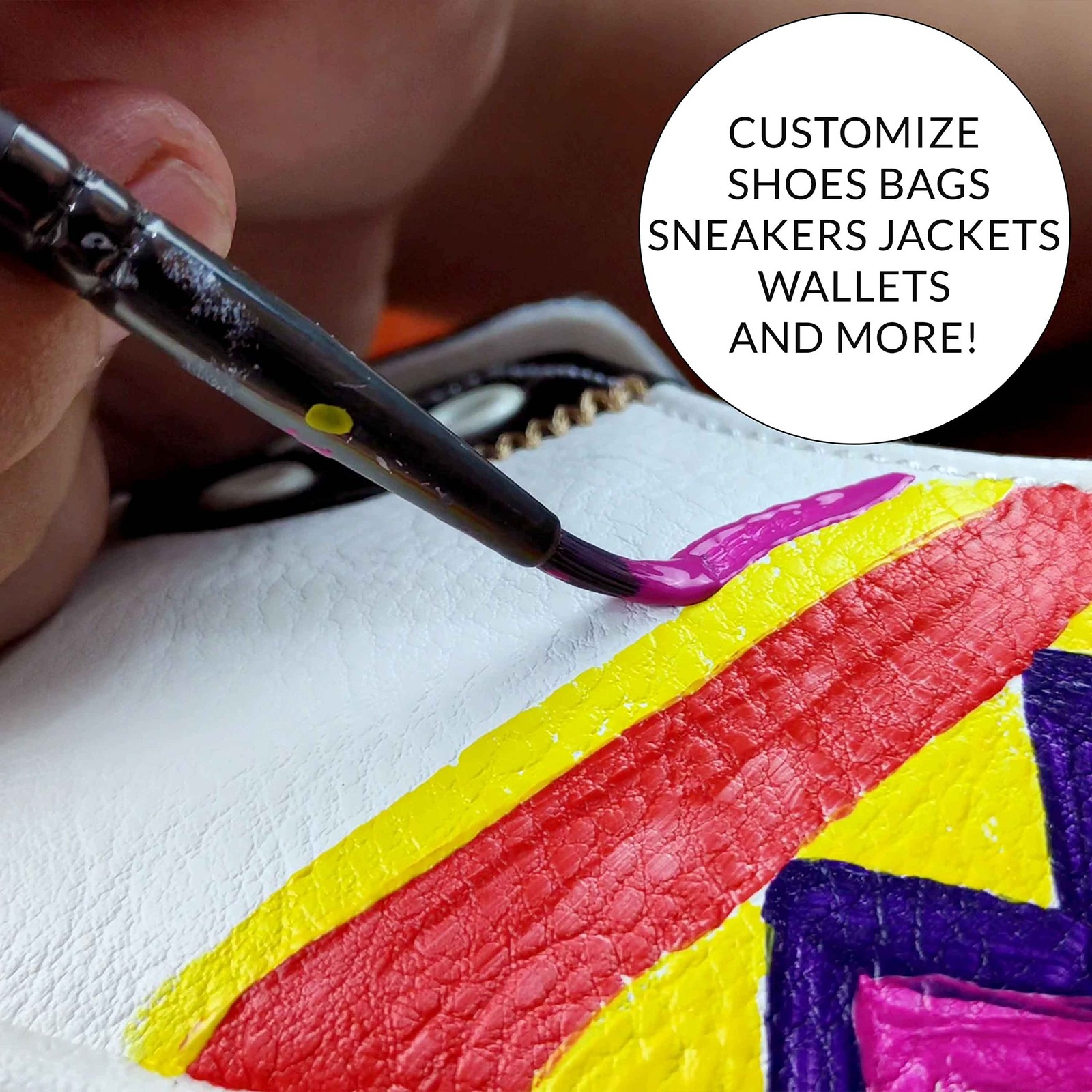 Leather Paint Set with Brushes - 12 x 30ml Acrylic Paints Leather Dye Set for...