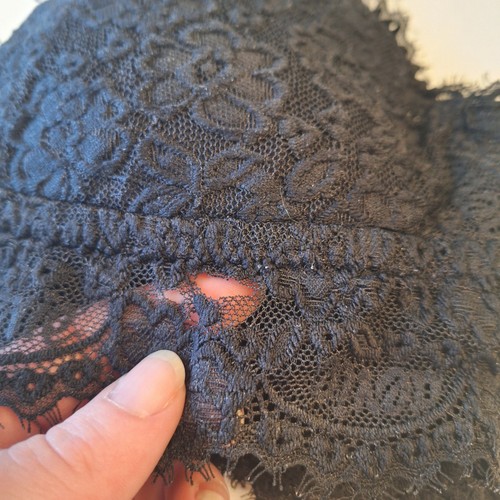 Aerie Black Lace Racerback Bra Pullover Bralette Padded Wireless Lined Size L - Picture 11 of 12