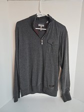 Ted Baker London Men's Sz Large Grey 1/4 Zip Pullover Sweater Ted Sz 5