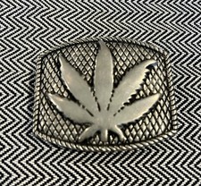 Vintage Lucien Pellet-Finet Gunmetal Leaf Belt Buckle - 2.75  x2.5  