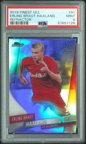 2019 Finest UEFA Champions League Refractor Erling Haaland #91 PSA 9 IM1