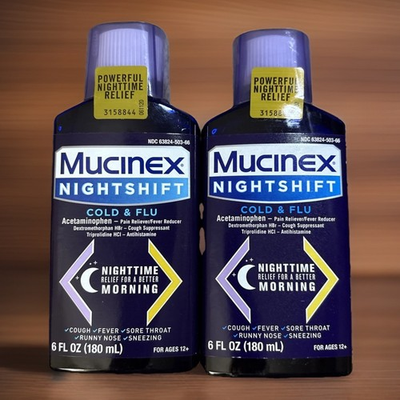 #ad #ad Mucinex NightShift Cold And Flu Liquid NightTime Relief 6oz ea 2 PK $21.99