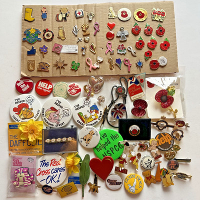 Job Lot Charity Lapel Pin Badges Vintage Modern Retired Mixed Assorted Bundle