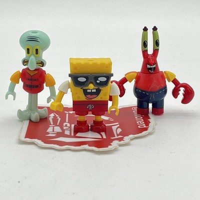 Mega Bloks Spongebob Squarepants Beach Resort Figure Lot 3 Mr Krabs Squidward
