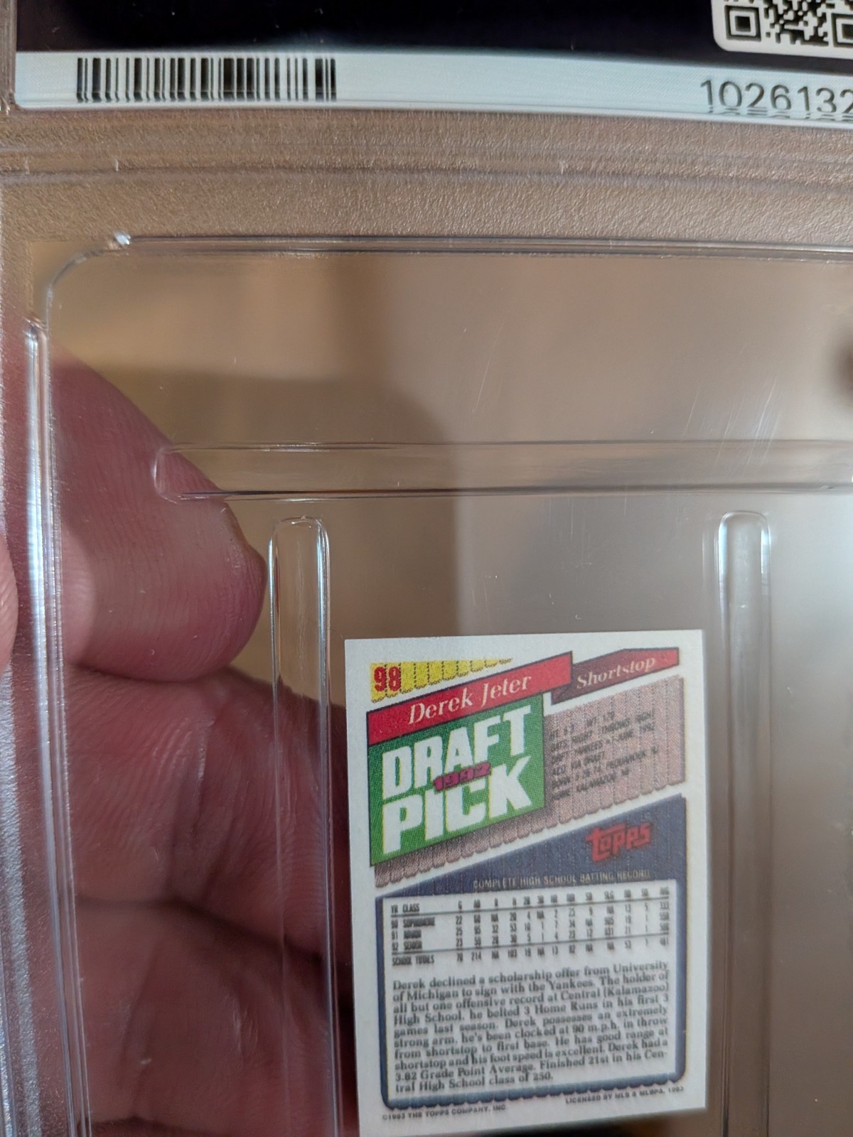 1993 TOPPS MICRO #98 DEREK JETER PSA 9 MINT  view 10