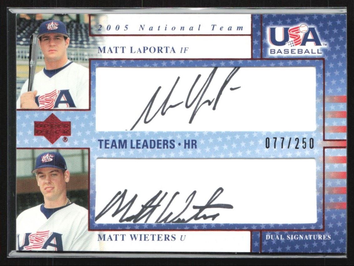 Matt Wieters / Matt LaPorta 2005 Upper Deck USA Baseball National Team Auto /250