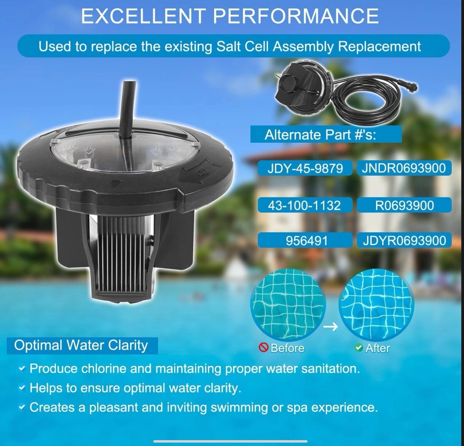 R0693900 TruClear Salt Cell Assembly for All Jandy Pro Series TruClear Chlorine