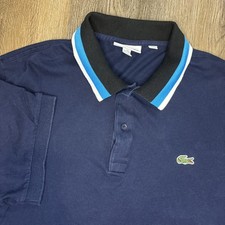 Lacoste Polo Shirt Mens 3XL FR 8 Navy Blue 100 Cotton Logo Tennis Golf Preppy