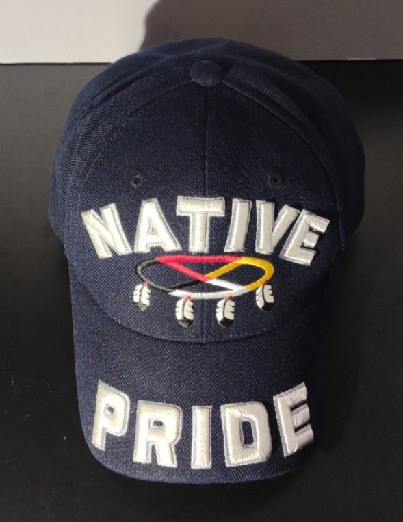 Native Pride Hat Cap Strap Back Blue Embroidered … - image 1