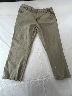 Duluth Flex Fire Hose Pants Mens 38x30 Khaki Tan Standard Fit Durable Workwear