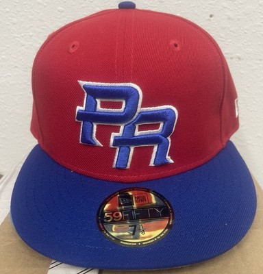 New Era Puerto Rico Two Tone 59Fifity Fitted Baseball Hat Cap Sz 7 1/8 FBPR WBC