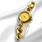 Seiko Ruby Gold Ladies Watch 1E20 0420 Quartz Dress Vintage Rare Design