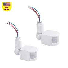 2pcs PIR Motion Sensor Switch For Ambient Light: 2LUX~2000LUX (Adjustable)