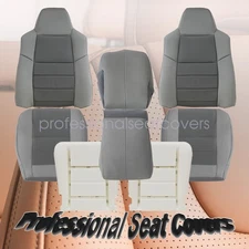 2003 2004 2005 2006 2007 For Ford F250 F350 Front Cloth Seat Cover Gray / Foam