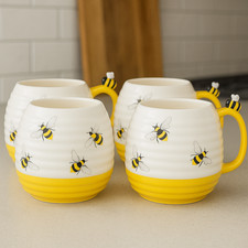 Bee Design Jumbo Mug  Extra Large Coffee & Tea Cup Premium Stoneware