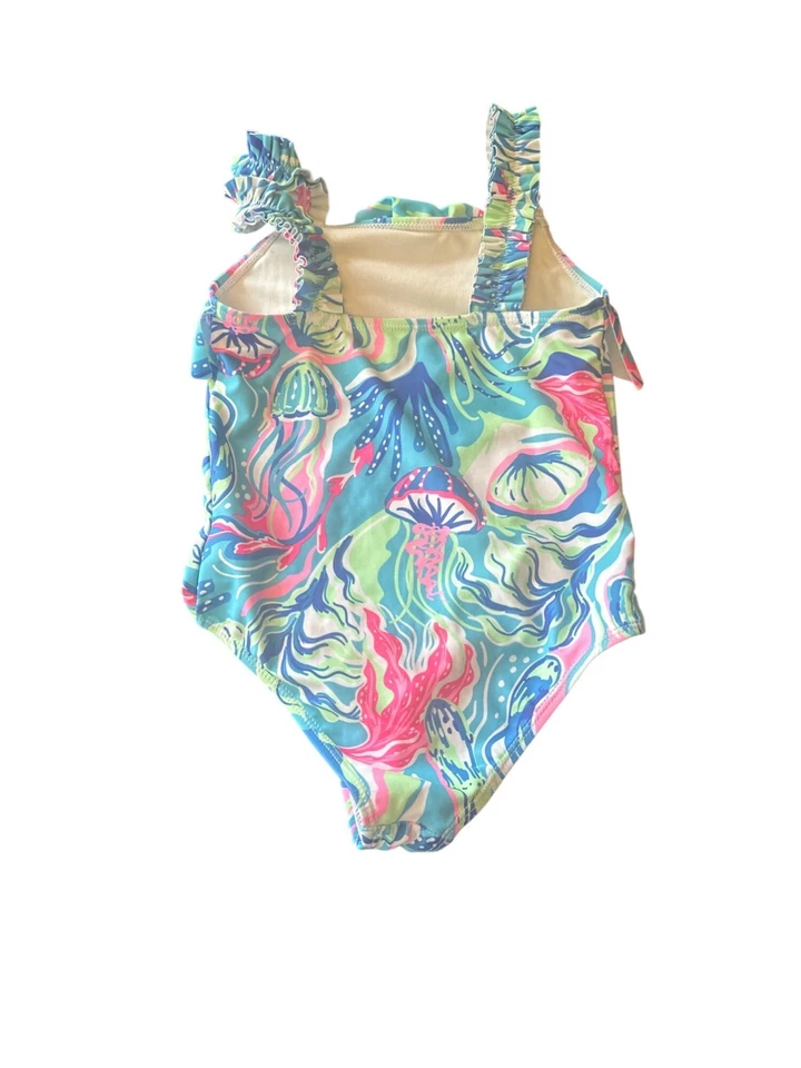 Traje de baño de una pieza Tommy Bahama para niñas talla 6 estampado tropical Beach Resort Foto 3 de 4