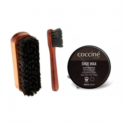 SET:SCHUHPFLEGE SCHWARZPASTE + BÜRSTE 12 CM + MARKER-BÜRSTE COCCINE ZES-13