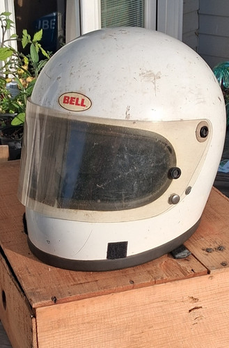 Vintage Bell Star II 1975 Snell DOT Full Face Helmet Size 7 3/8 White USA